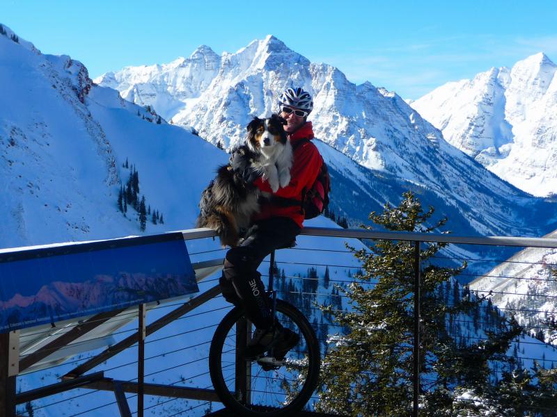 Gus the Avi dog and MUni and Pyramid Peak2011-01-23.jpg